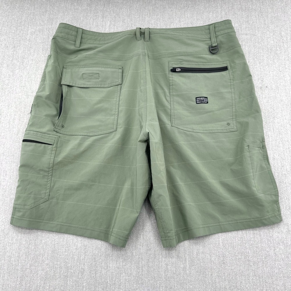 O'Neill Shorts Mens 40 Green Crossover Hybrid Cargo Boardshorts Striped Summer